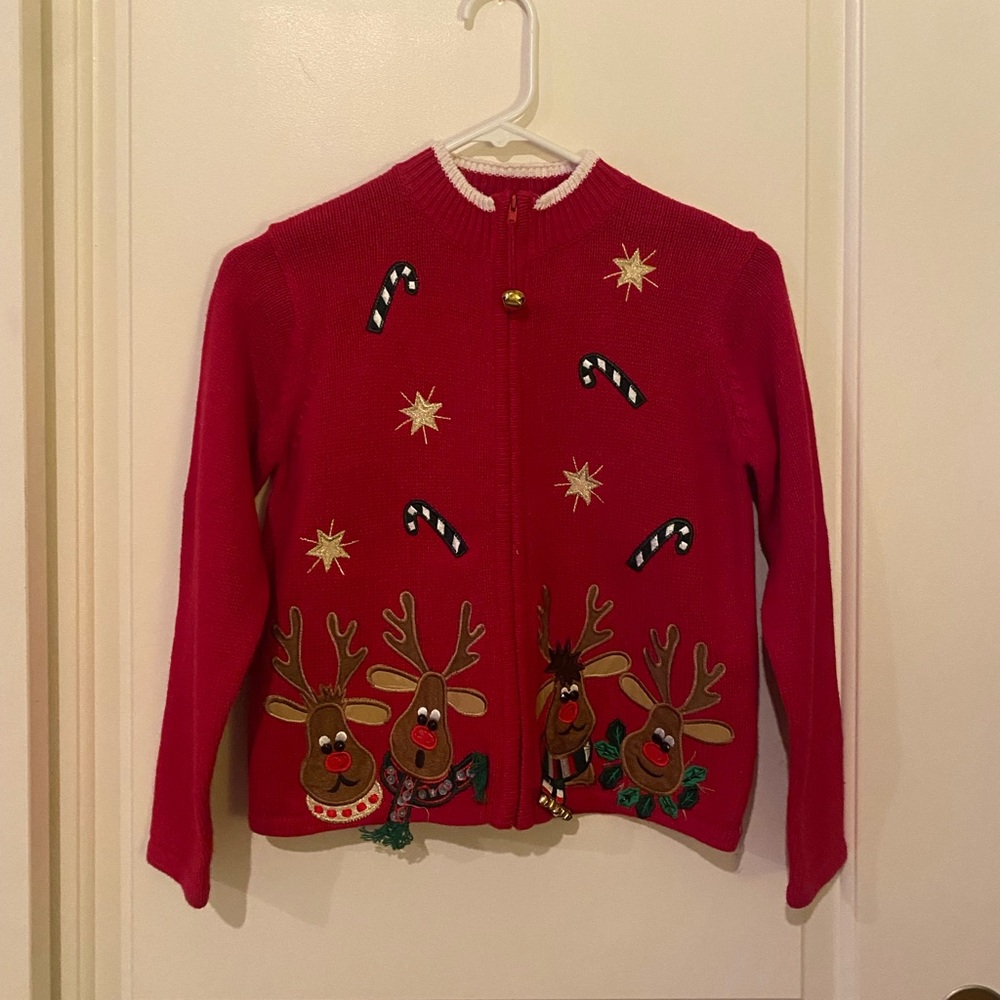 BRAND NEW Kids Ugly Christmas Sweater Zip Up